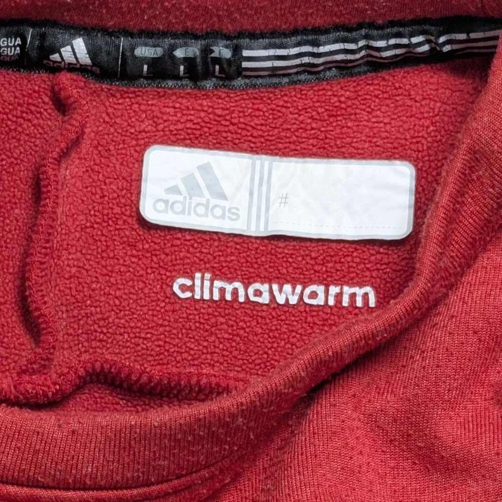Adidas Nebraska Cornhuskers ClimaWarm Red Fleece Sweatshirt Mens Large NCAA